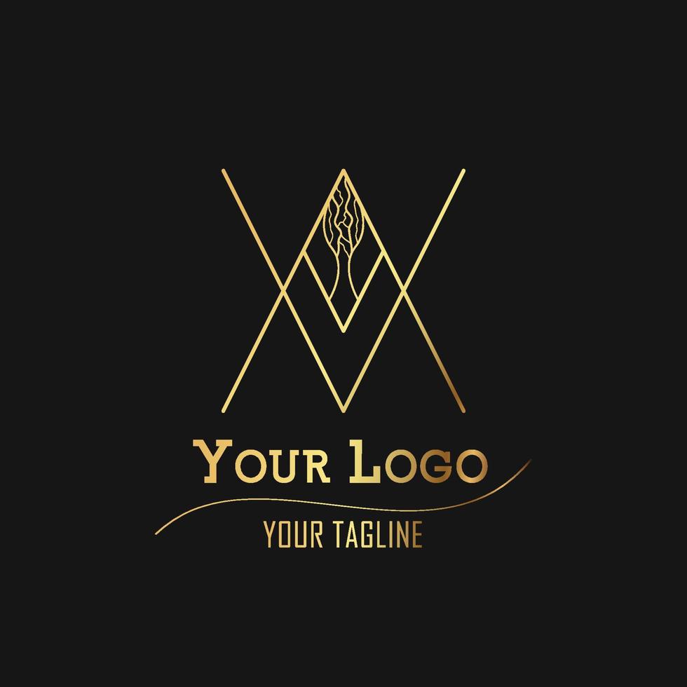 modèle de logo d'icône de formes abstraites de ligne dorée moderne minimaliste et simple adapté au logo de votre entreprise vecteur