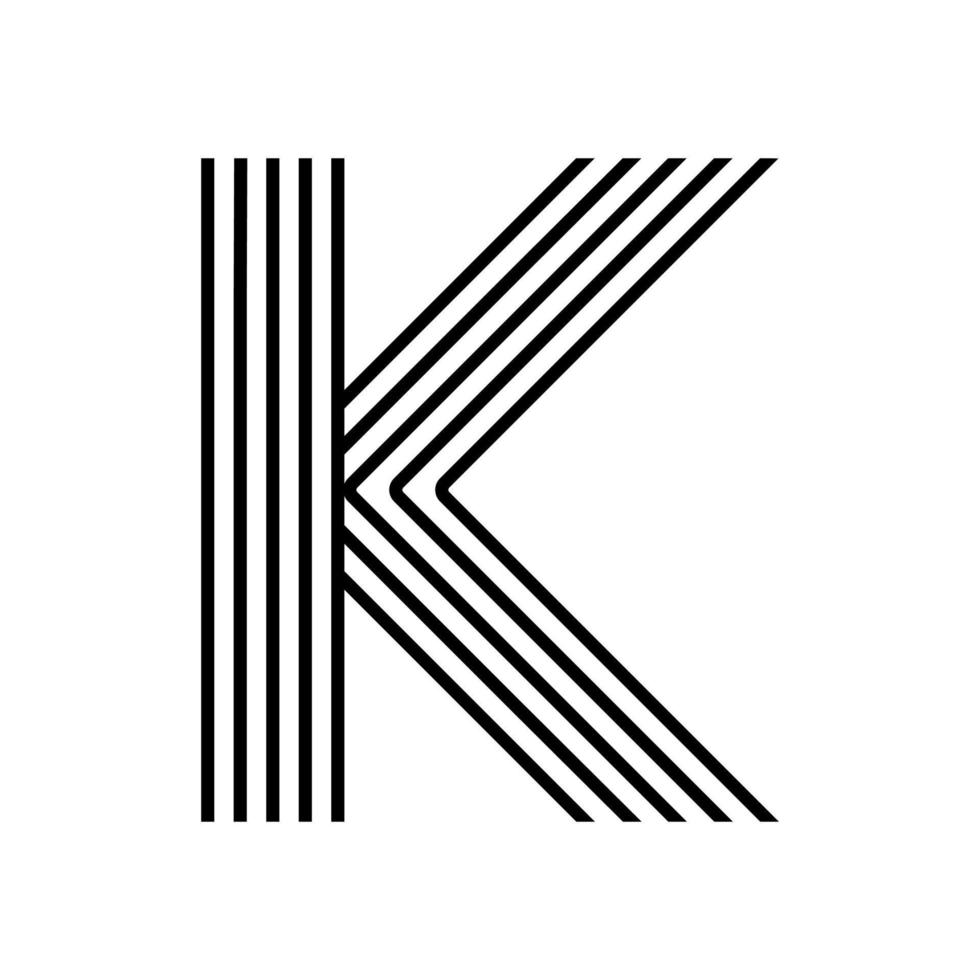 lettre linéaire k icône moderne. ligne de l'alphabet et conception entrelacée d'herbes k. logo, identité d'entreprise, application, bannière créative et plus encore. ligne géométrique créative. vecteur