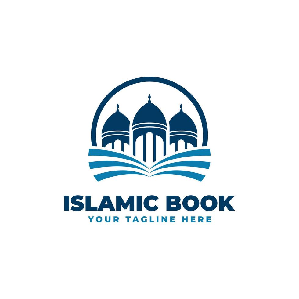 modèle de conception de vecteur de logo de livre de connaissances islamiques, modèle de conception de logo de livre islamique