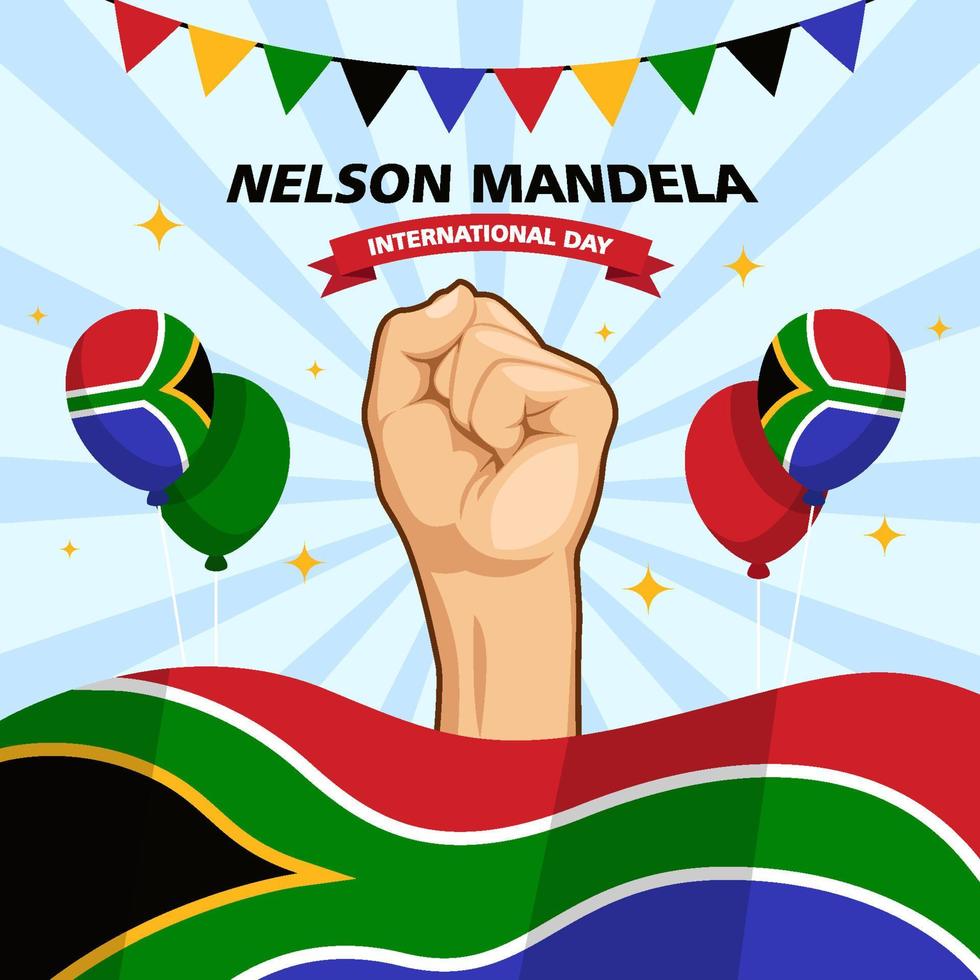 concept de la journée internationale nelson mandela vecteur