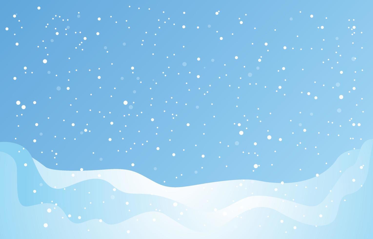 flocons de neige et fond d'hiver, paysage d'hiver, dessin vectoriel
