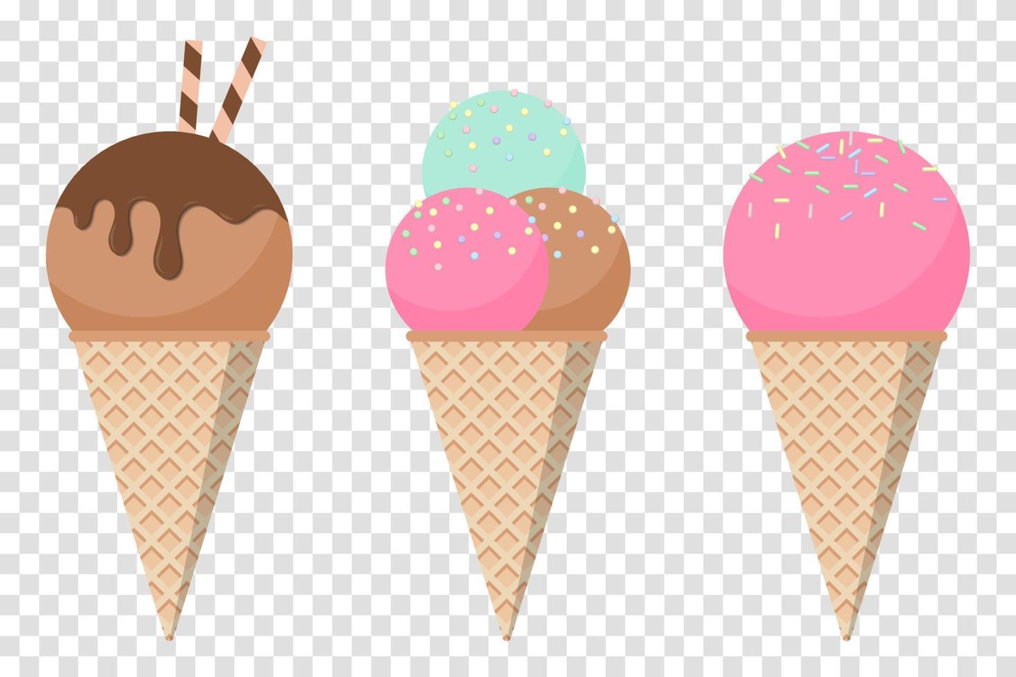 glace sucrée. vecteur de crème glacée de collection. jeu de crème glacée vecteur drôle. illustration vectorielle