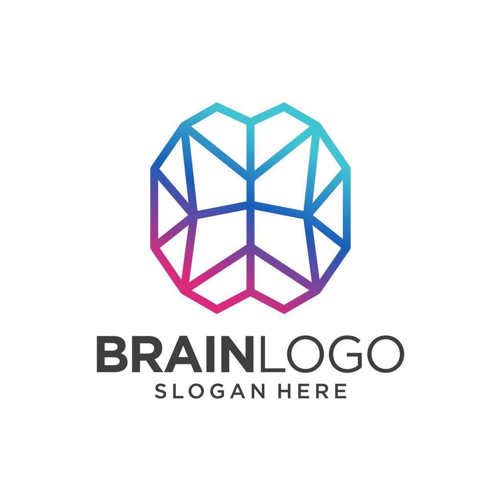 modèle de vecteur de conception de logo de cerveau