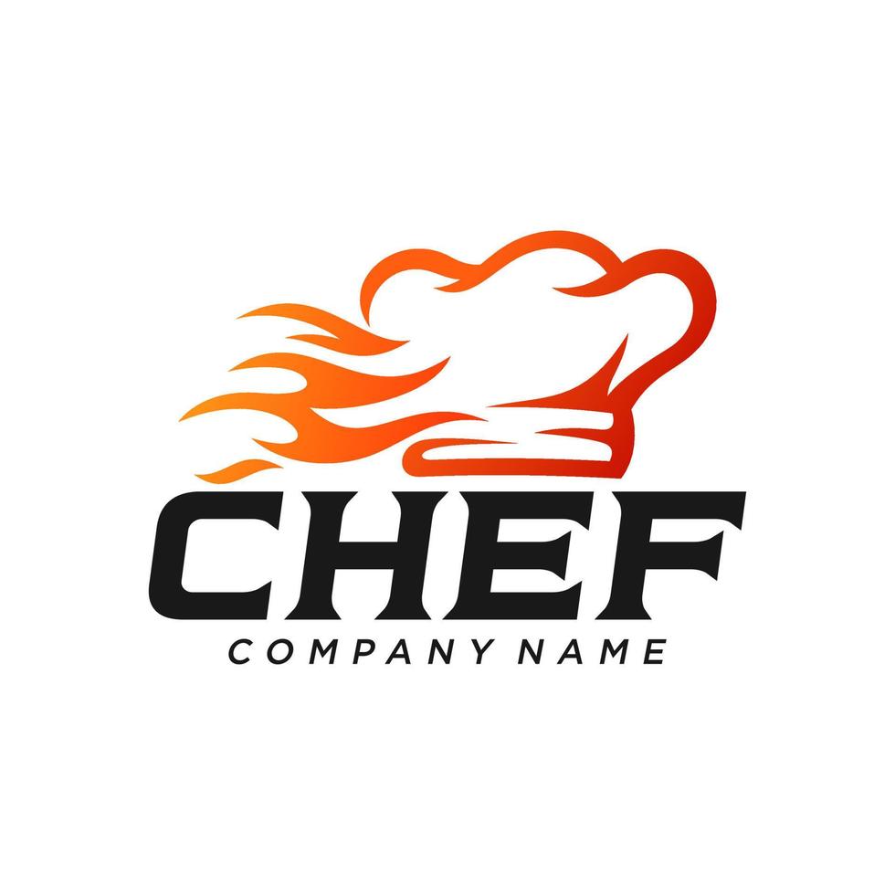 modèle vectoriel de conception de logo de chef cuisinier