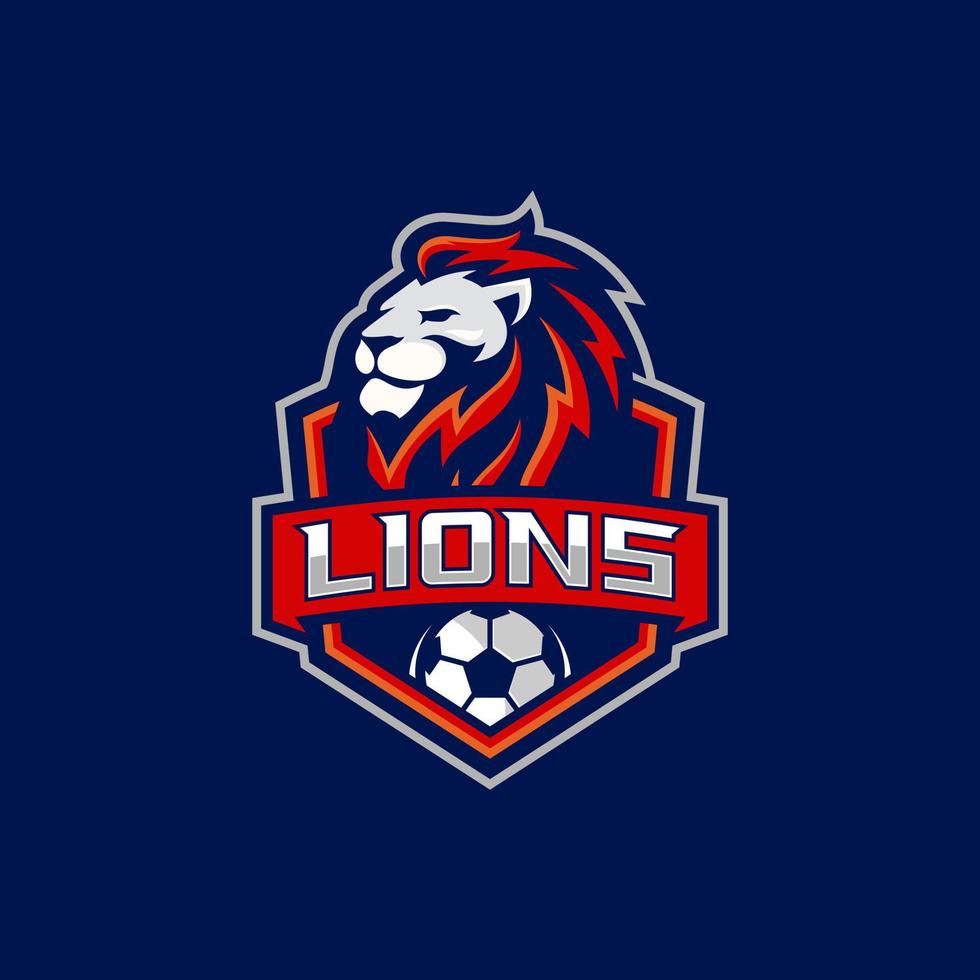 modèle de vecteur de stock de logo d'équipe de football de lion