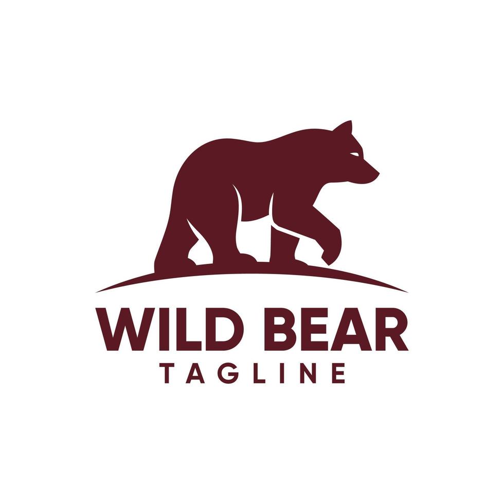 modèle de vecteur de conception de logo ours vintage