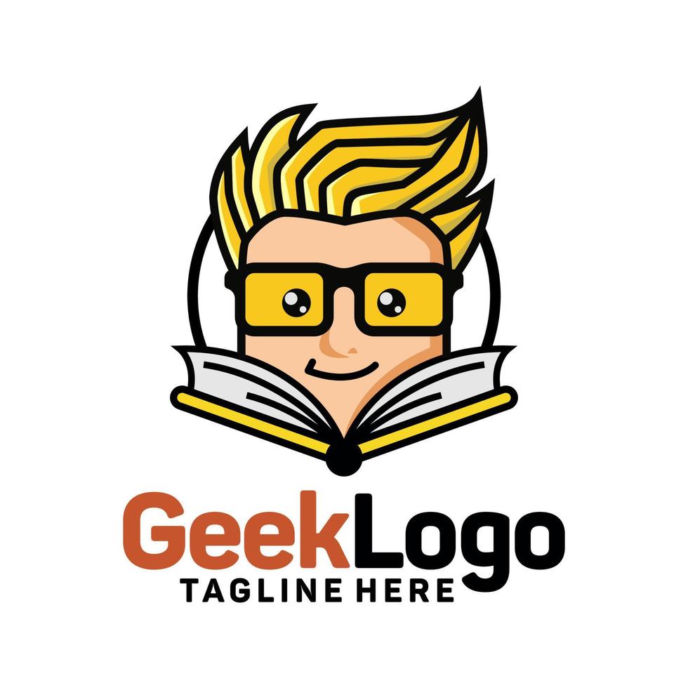 vecteur de modèle de conception de logo geek