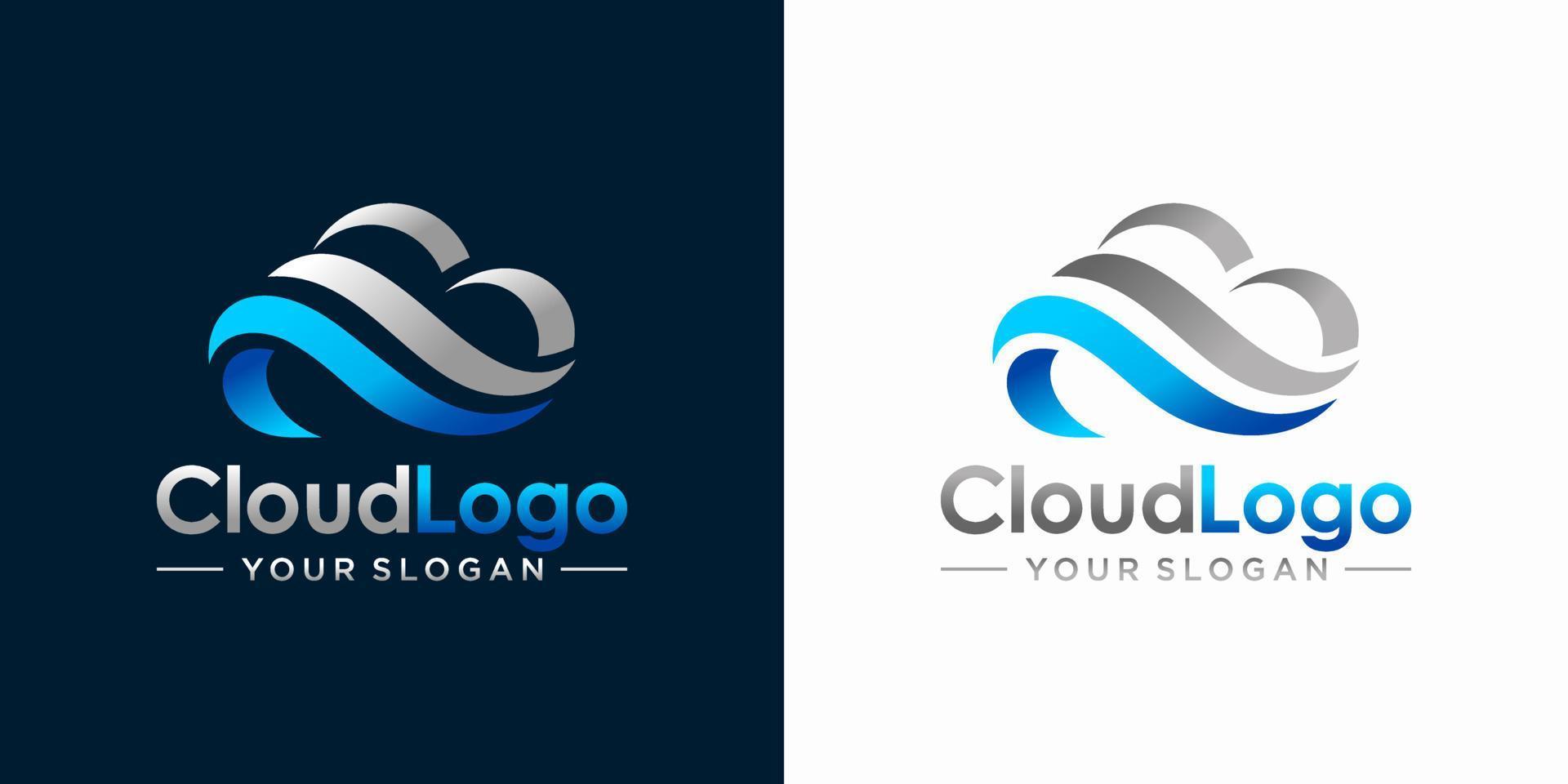 modèle de conception de logo de technologie cloud vecteur