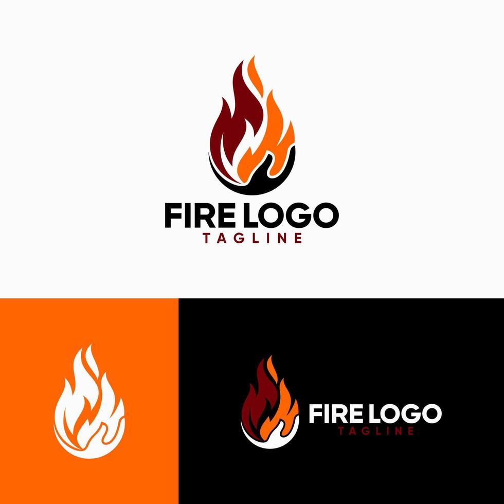 modèle de vecteur de logo de flamme de feu