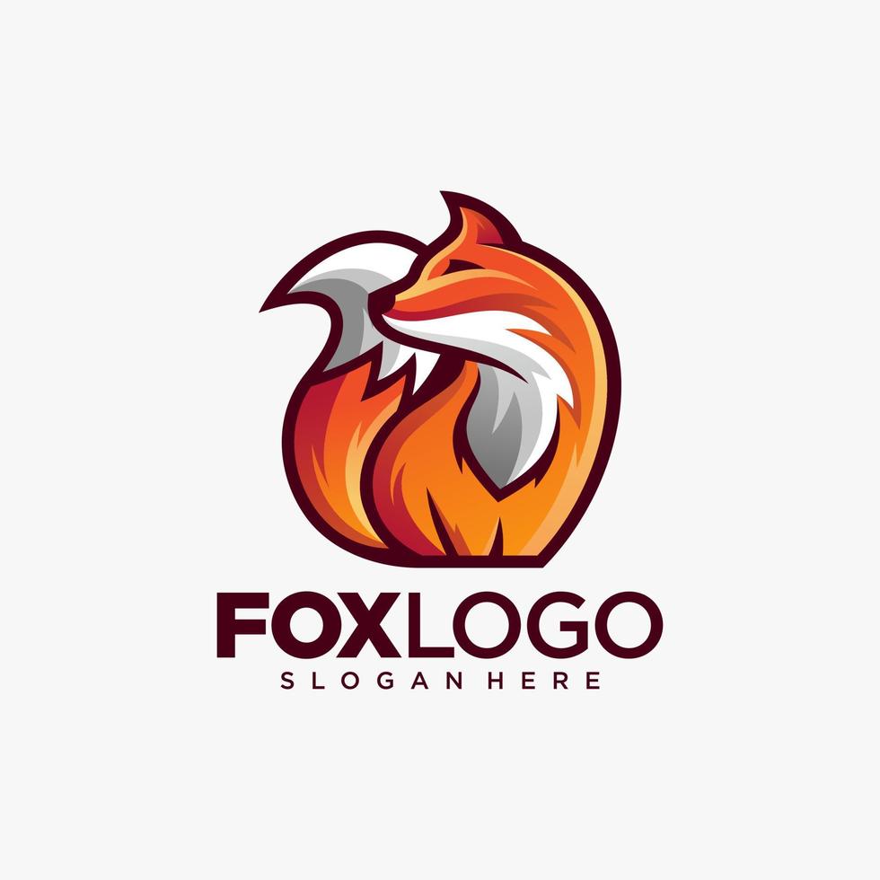illustration vectorielle de logo renard coloré créatif vecteur