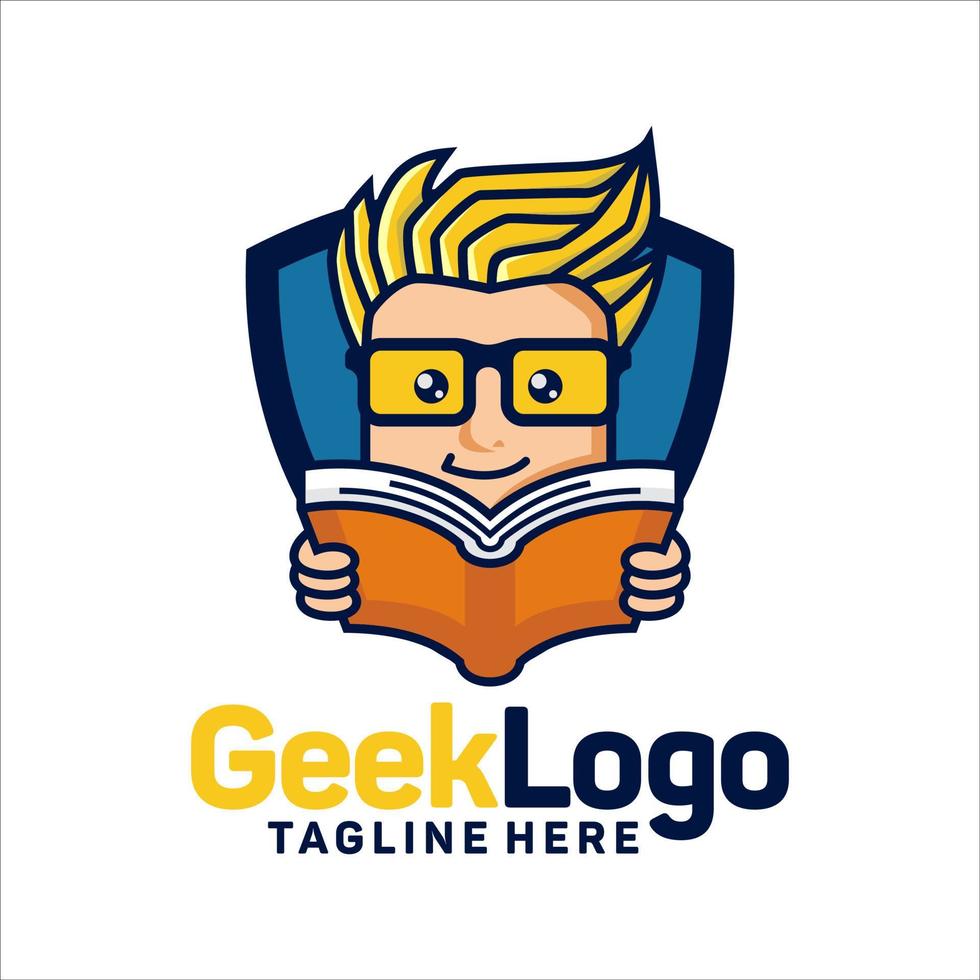 vecteur de modèle de conception de logo geek