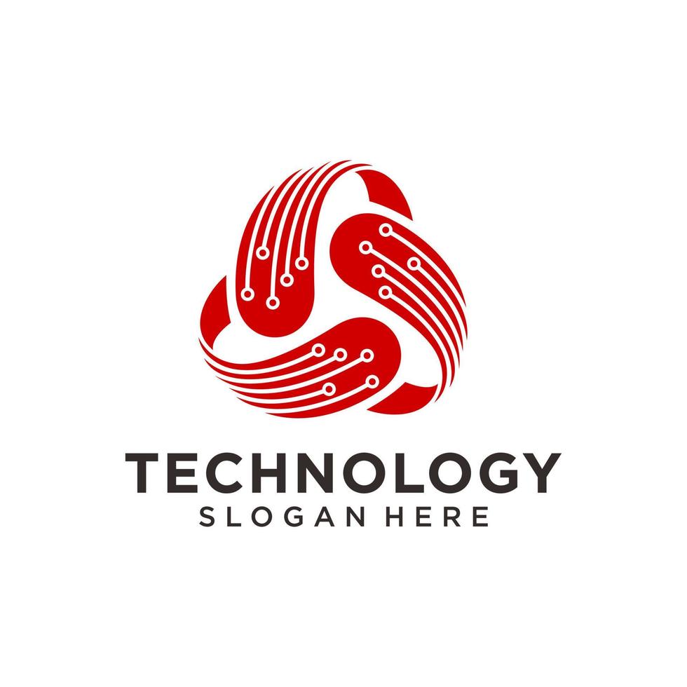 modèle de vecteur de conception de logo de technologie