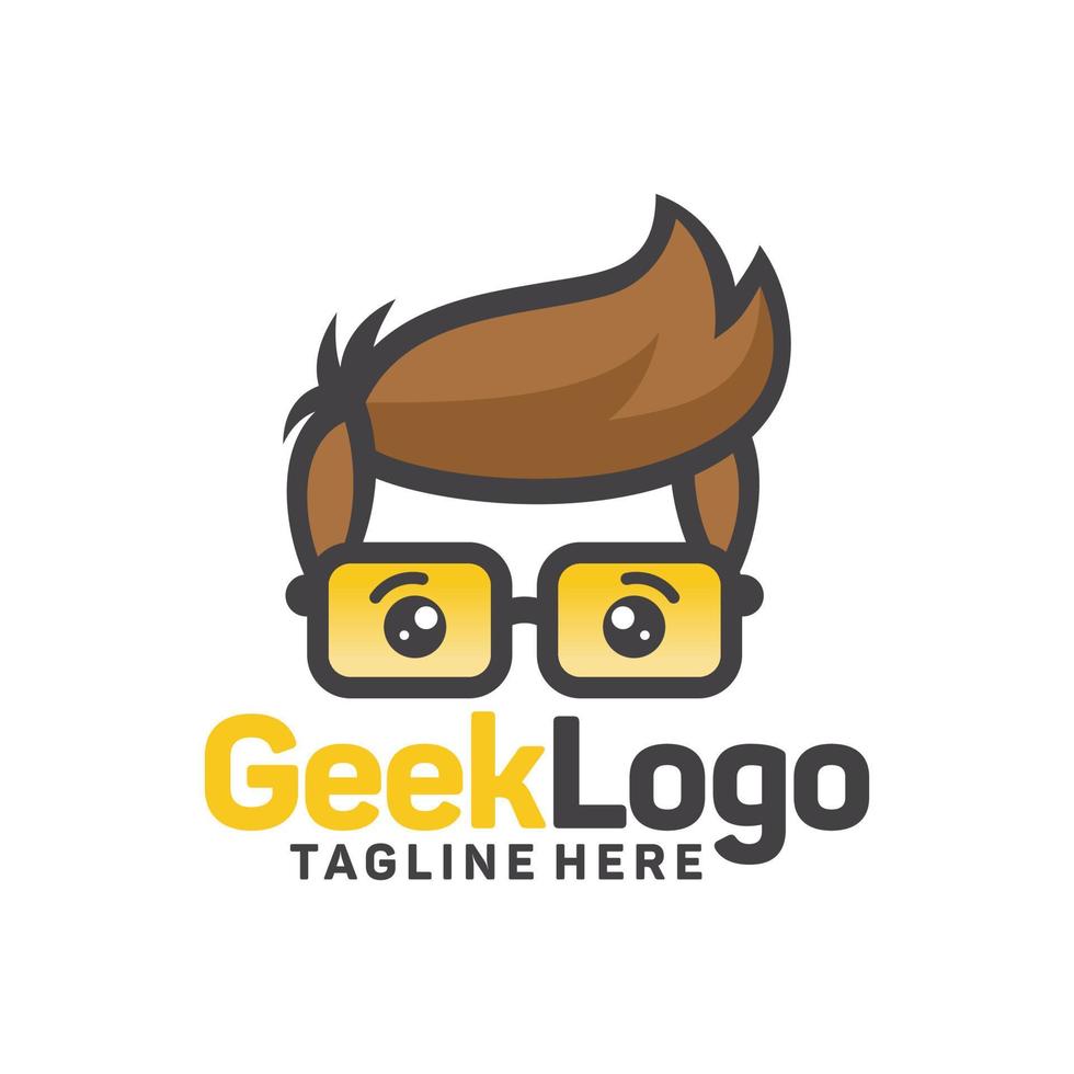 vecteur de modèle de conception de logo geek