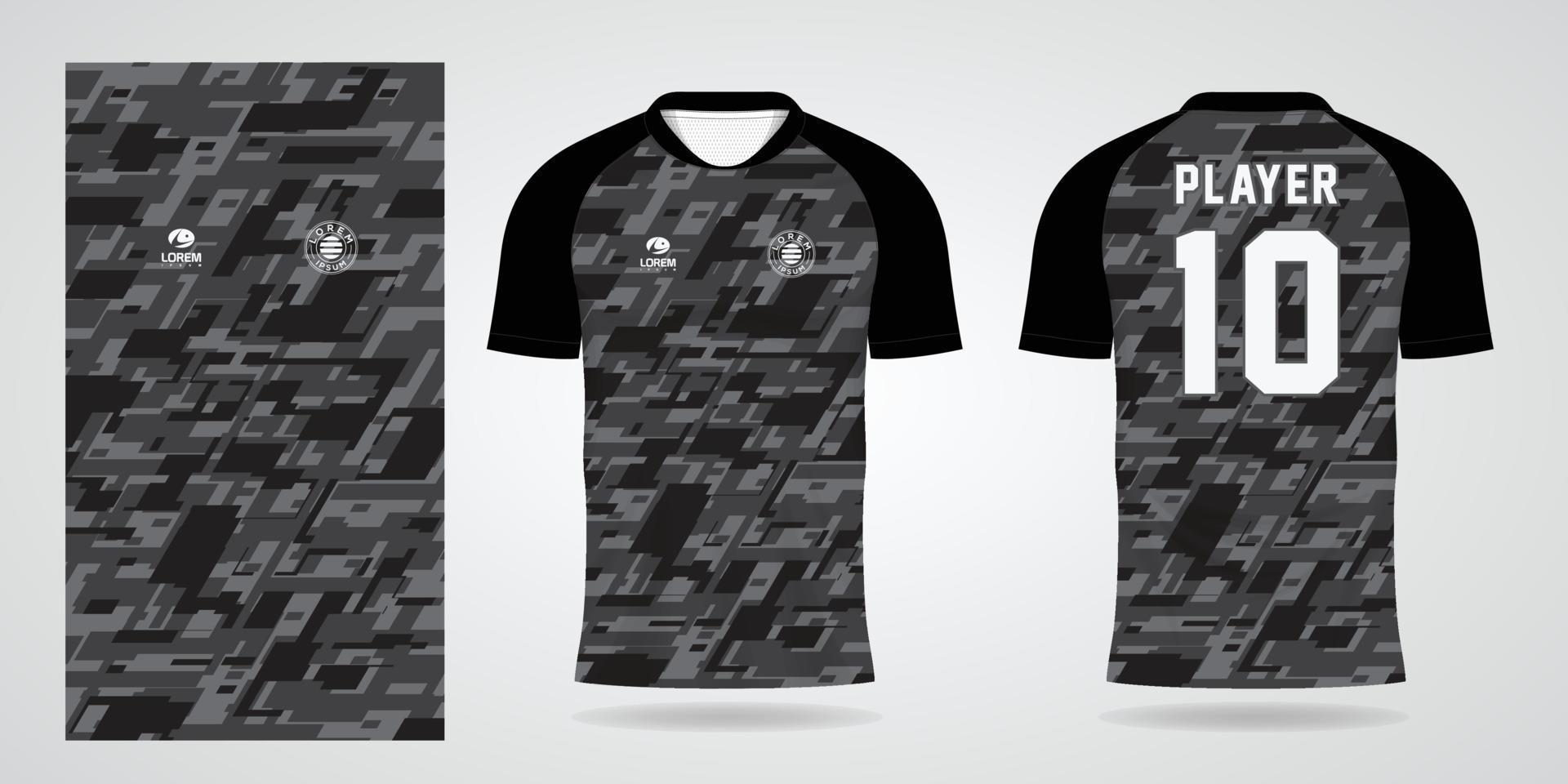 modèle de conception de sport maillot de football noir vecteur