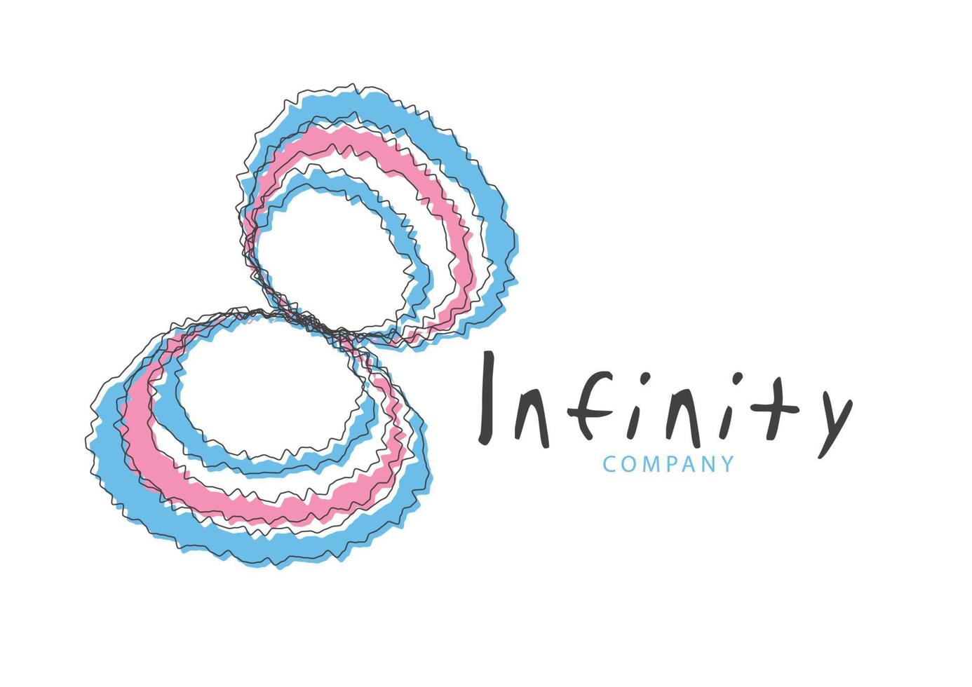 conception vectorielle de modèle de logo infini, couleur pastel vecteur