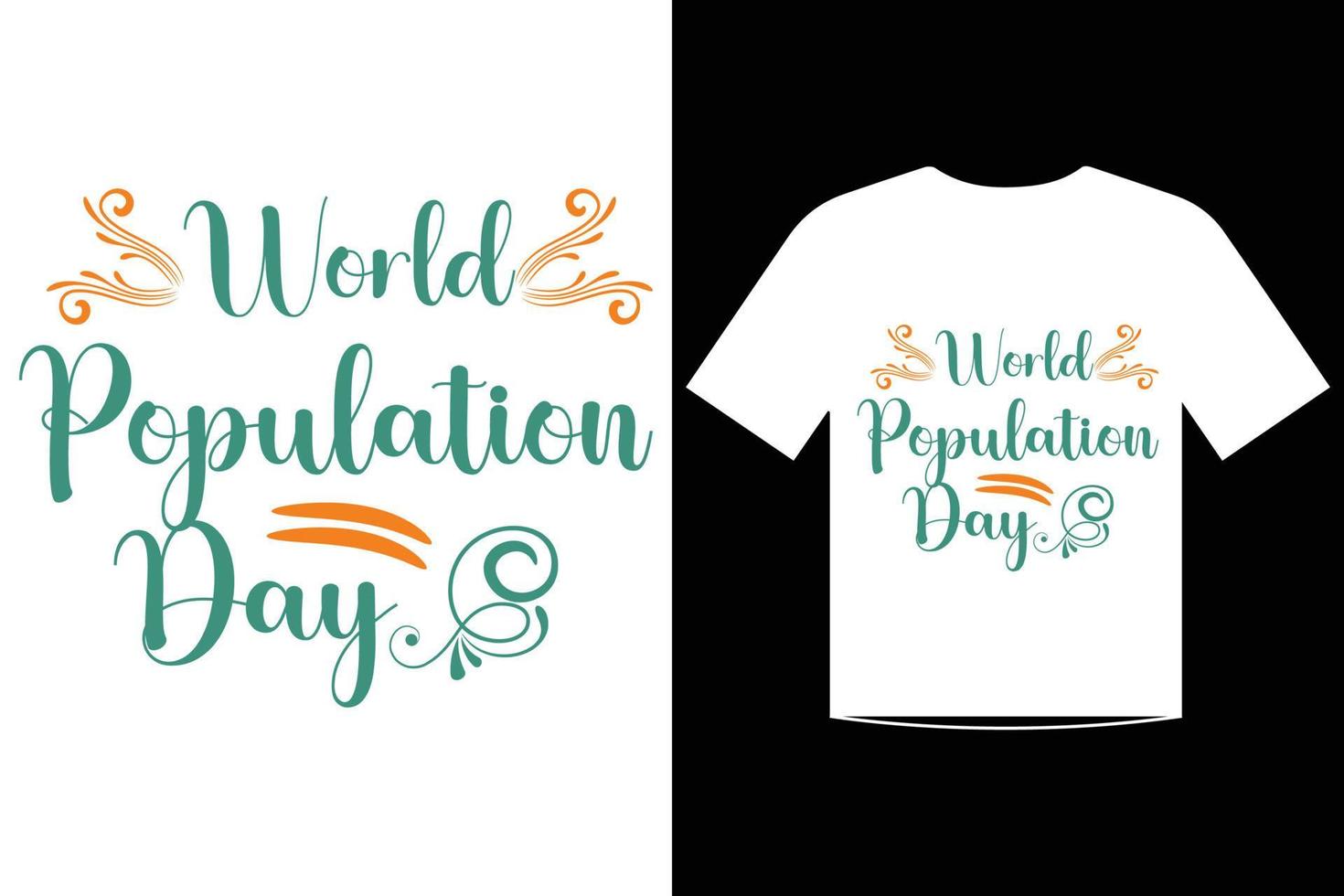 conception de t-shirt de la journée mondiale de la population citations modèle vecteur 2022 et une autre année