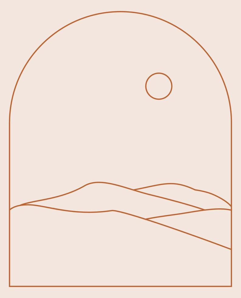 logos de paysage bohème dans un style minimaliste tendance vecteur