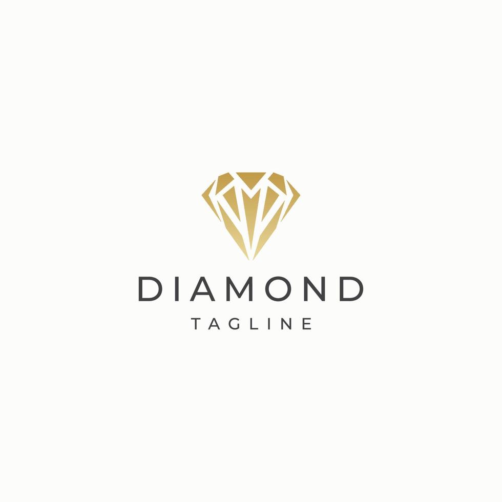 modèle de conception d'icône de logo de pierre de diamant luxueux vecteur plat