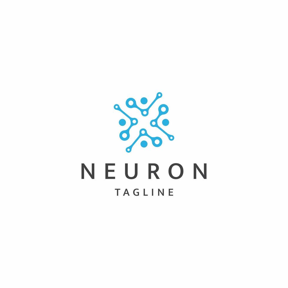 modèle de conception d'icône de logo neuro vecteur plat