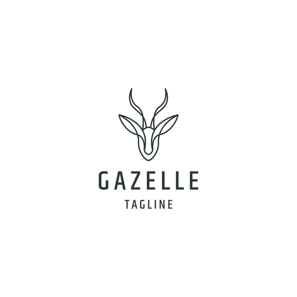 modèle de conception d'icône de logo animal gazelle illustration vectorielle plate vecteur