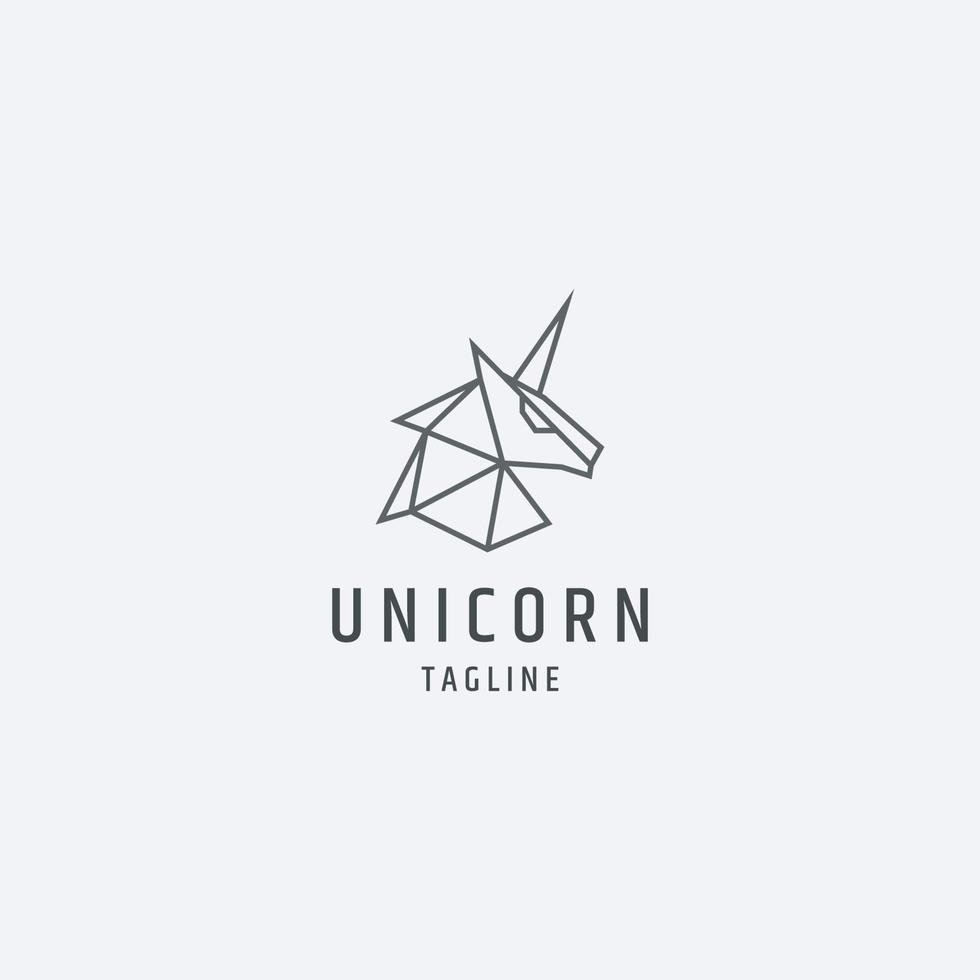 licorne contour polygonal logo icône modèle de conception illustration vectorielle vecteur