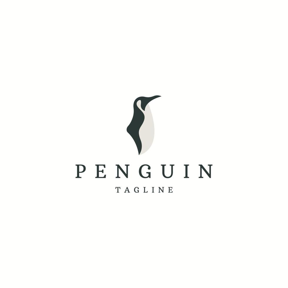 modèle de conception d'icône de logo animal pingouin illustration vectorielle plate vecteur