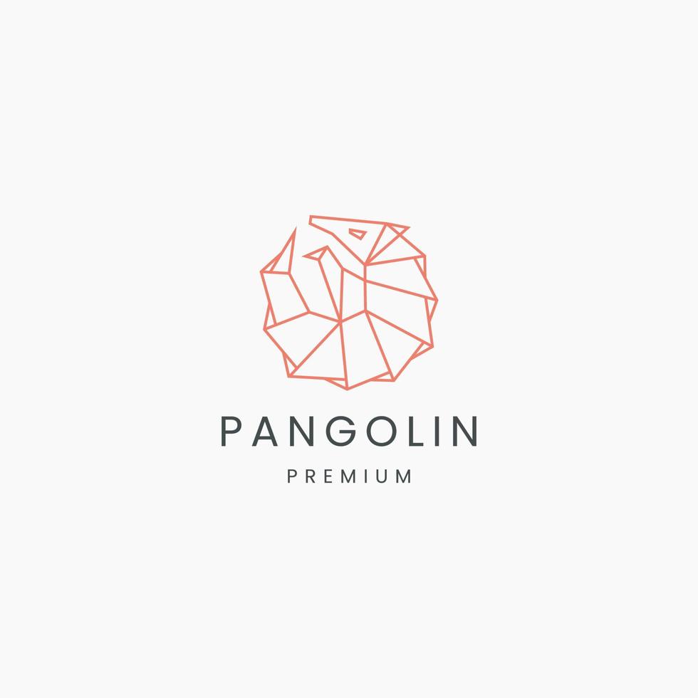 mono ligne pangolin animal logo icône modèle de conception illustration vectorielle vecteur
