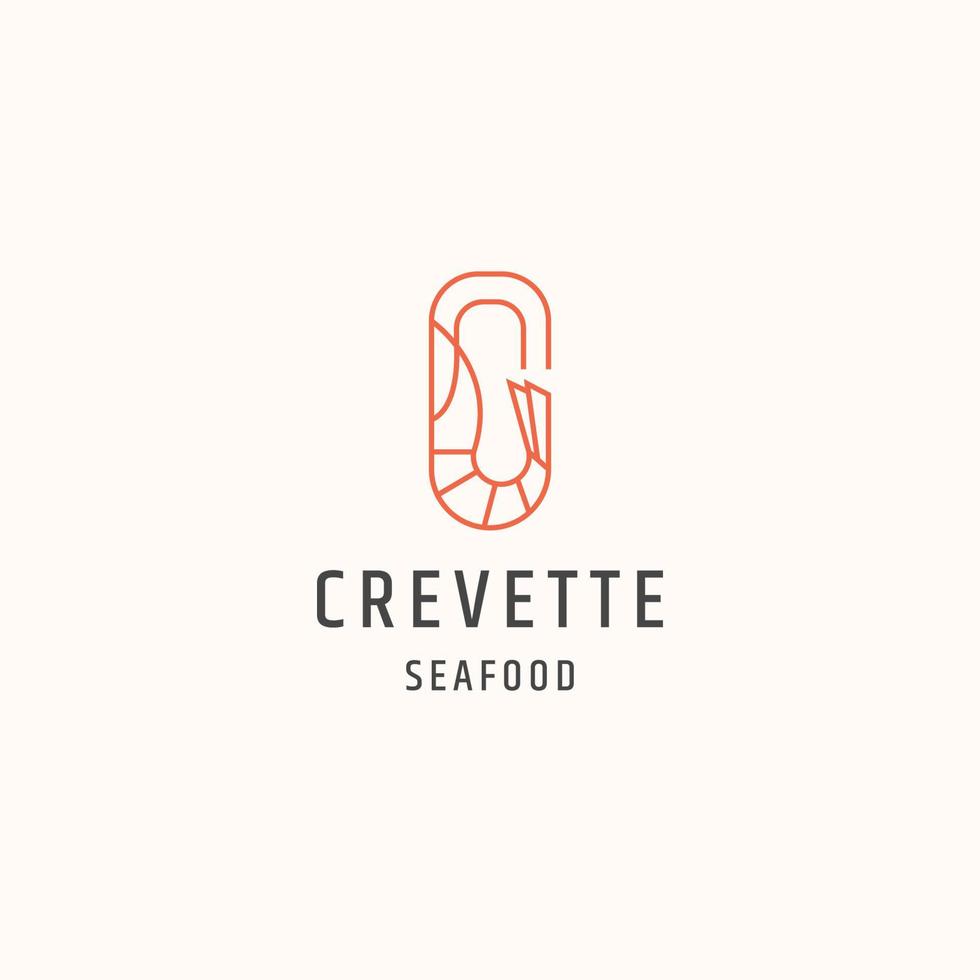 lettre c crevette logo icône modèle de conception illustration vectorielle vecteur