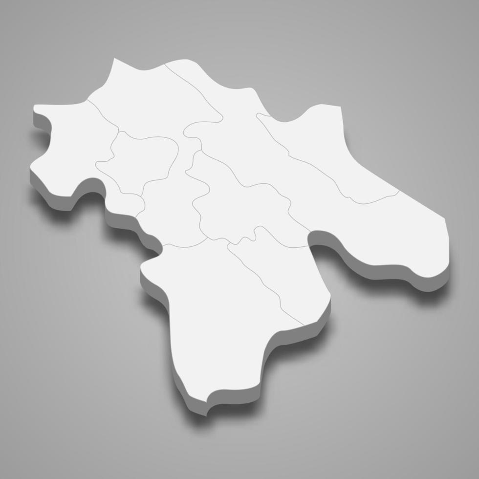 carte isométrique 3d de kohgiluyeh et boyer ahmad est une province de l'iran vecteur