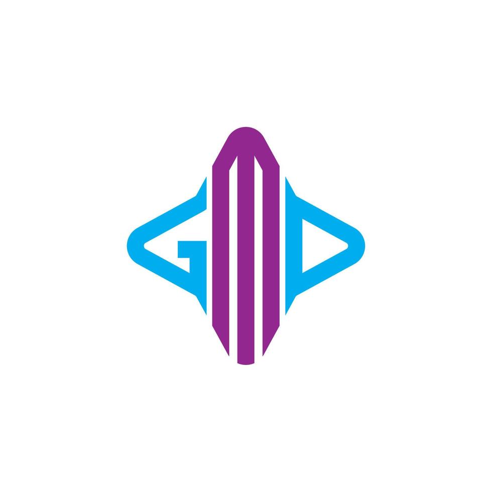 conception créative de logo de lettre gmd avec graphique vectoriel