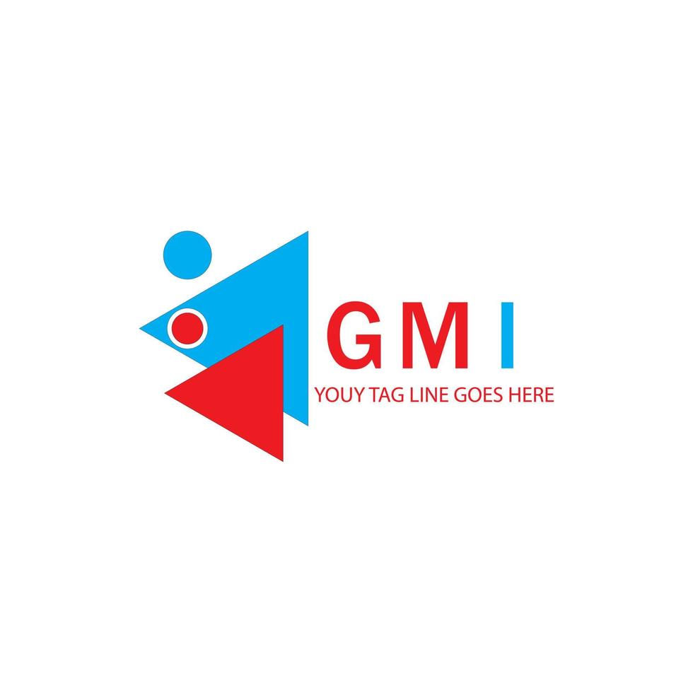 conception créative du logo de la lettre gmi avec graphique vectoriel