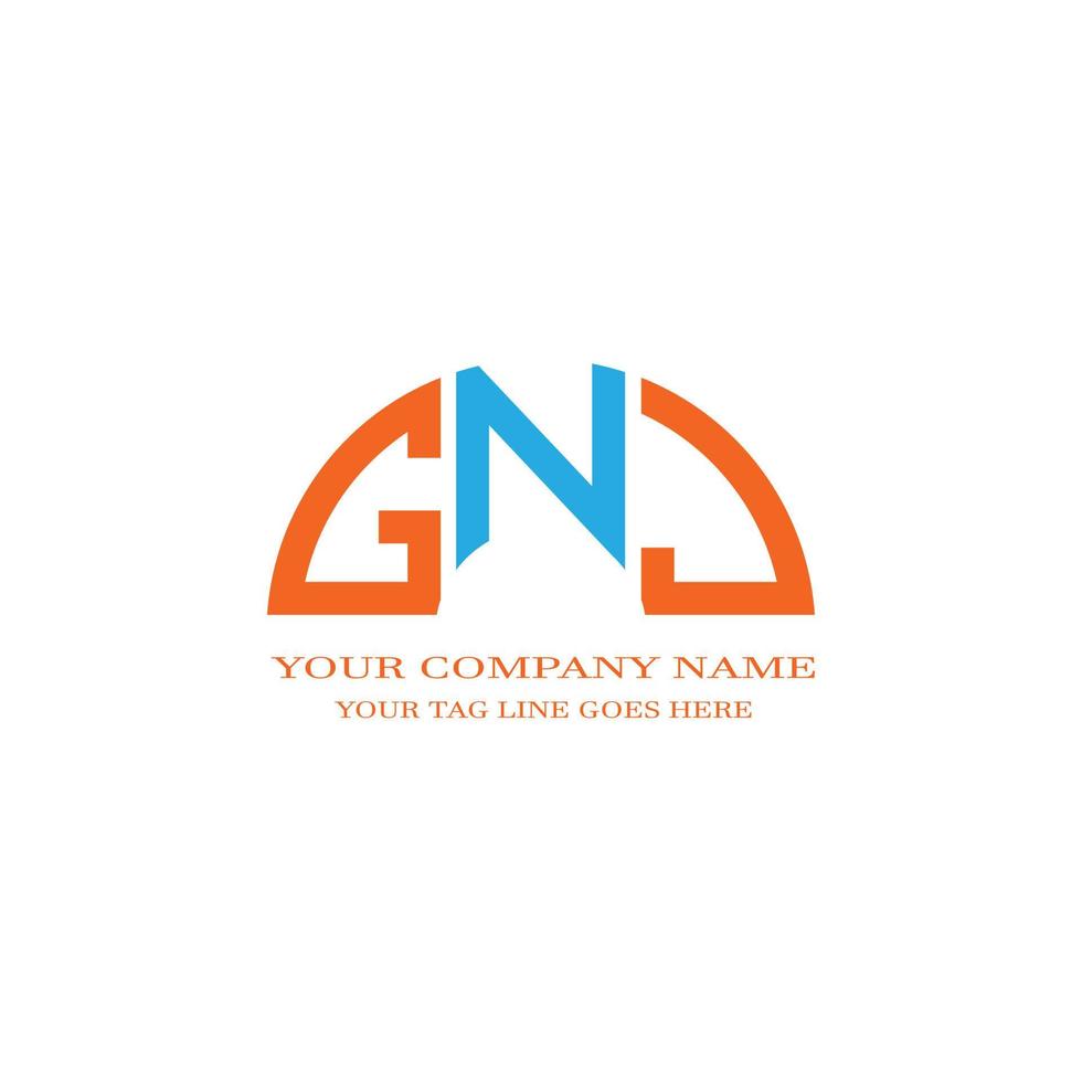 conception créative de logo de lettre gnj avec graphique vectoriel