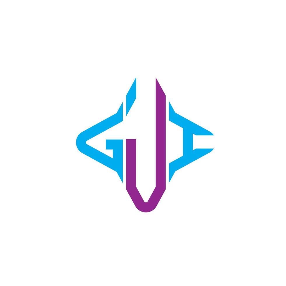 conception créative de logo de lettre gji avec graphique vectoriel
