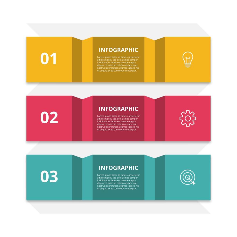 concept d'étapes infographiques conception de bannière créative vecteur