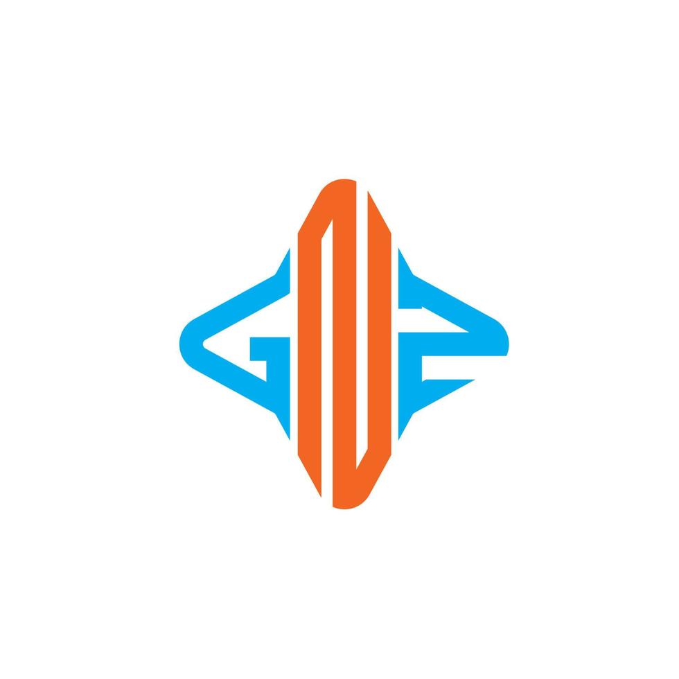 conception créative de logo de lettre gnz avec graphique vectoriel