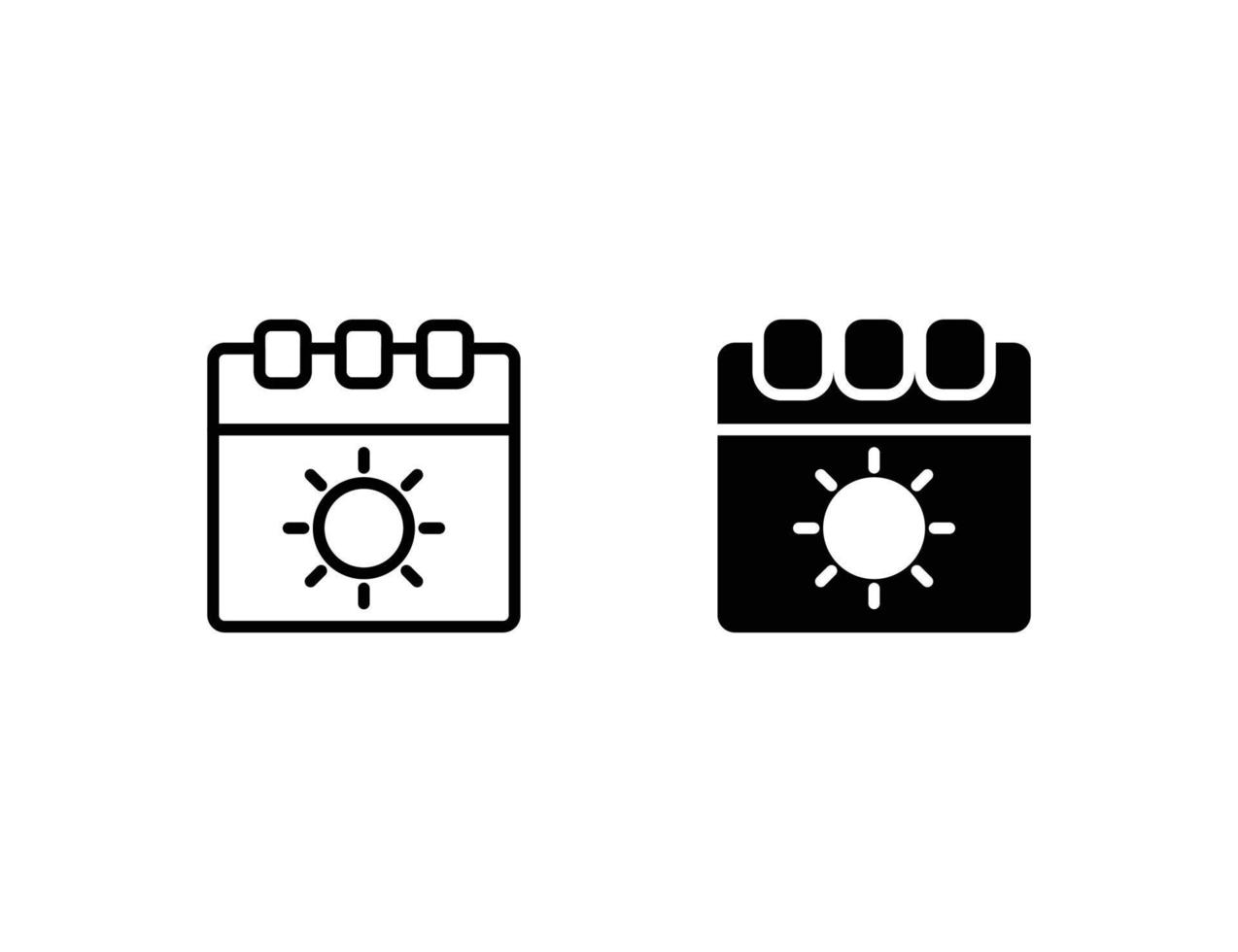 icône de calendrier. icône de contour et icône solide vecteur