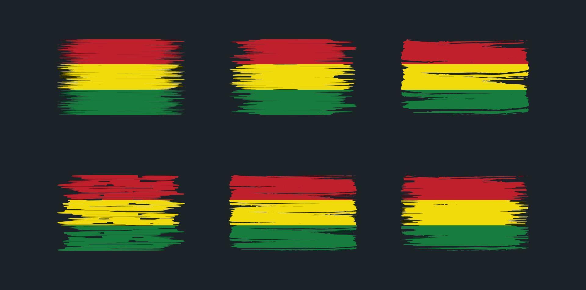 collection de pinceaux de drapeau de la bolivie. drapeau national vecteur