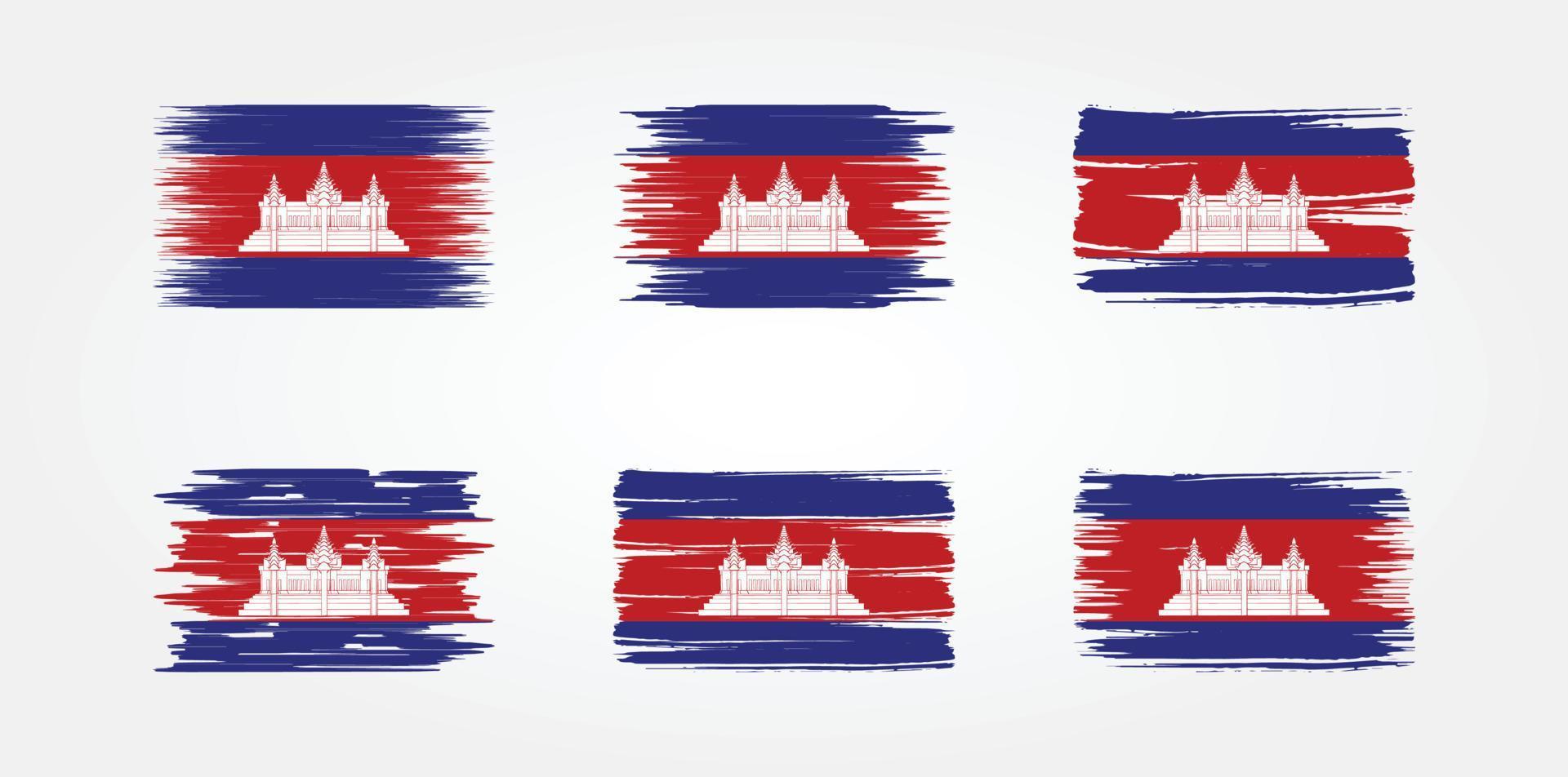 collection de drapeaux du cambodge. drapeau national vecteur