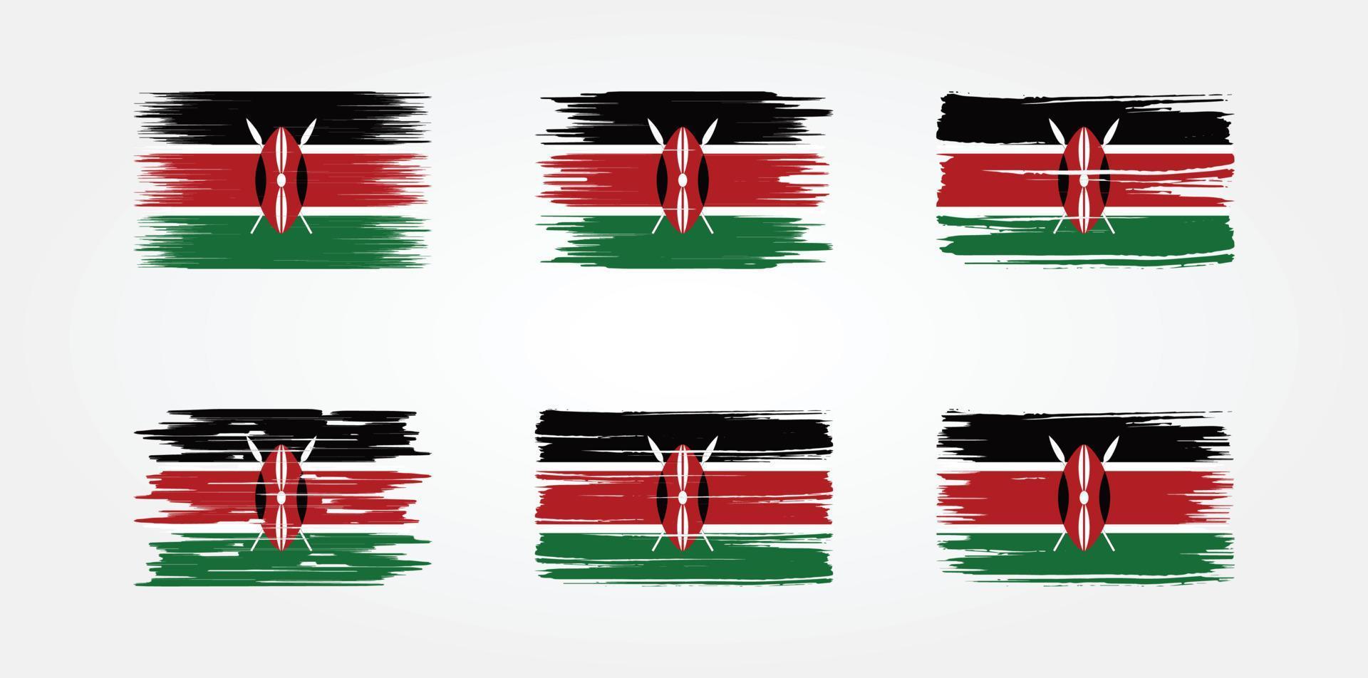 collection de drapeaux du kenya. drapeau national vecteur