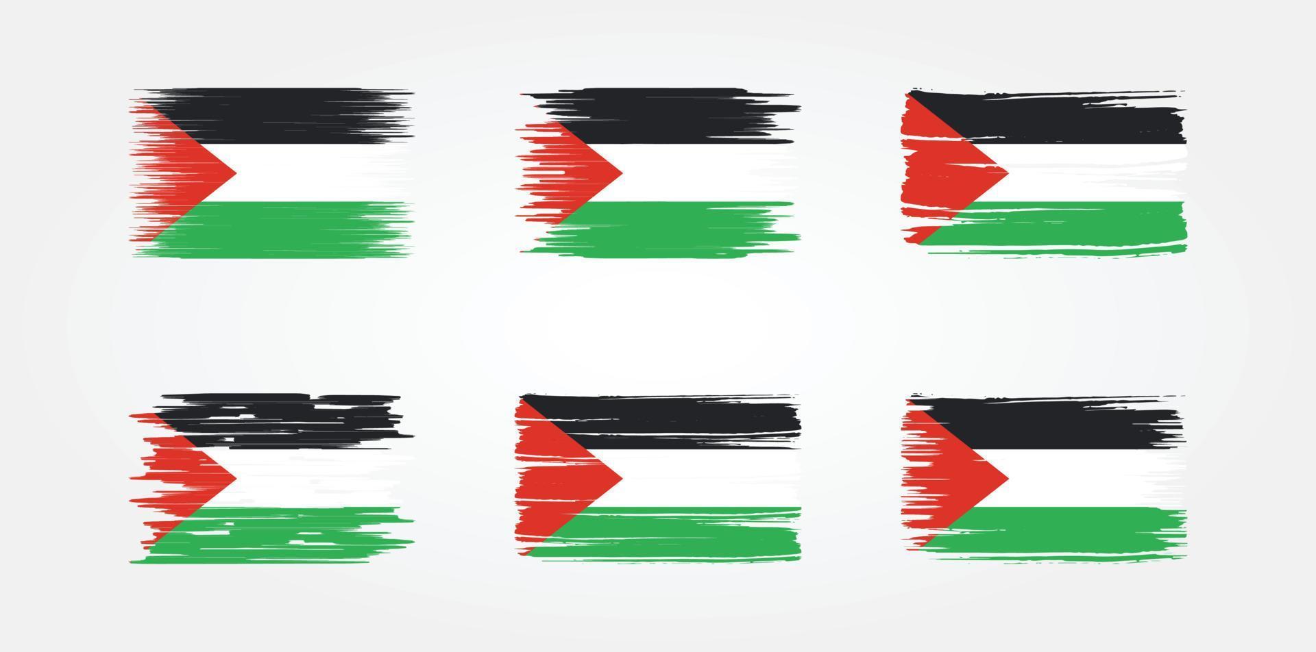 collection de pinceaux drapeau palestine. drapeau national vecteur