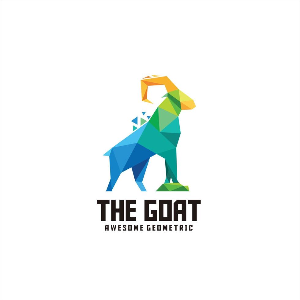 création de logo de chèvre vecteur géométrique coloré