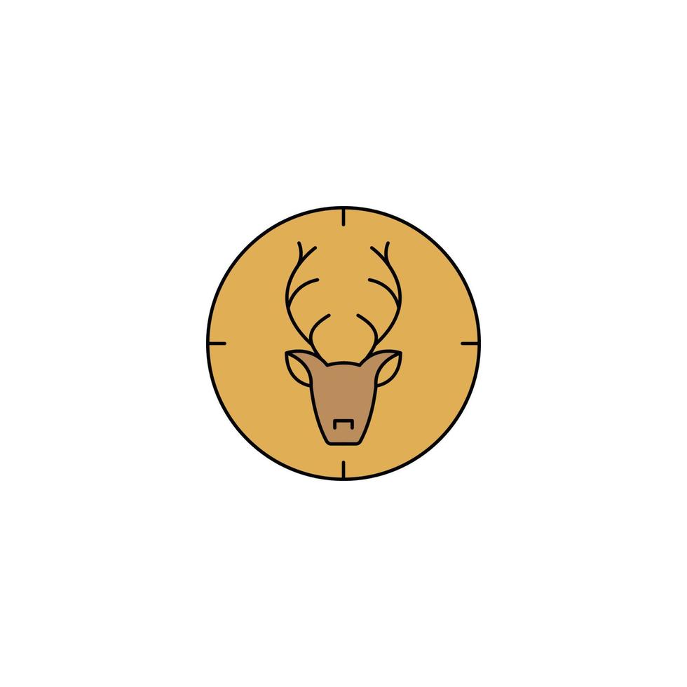icône de chasse aux cornes de tête de cerf vecteur