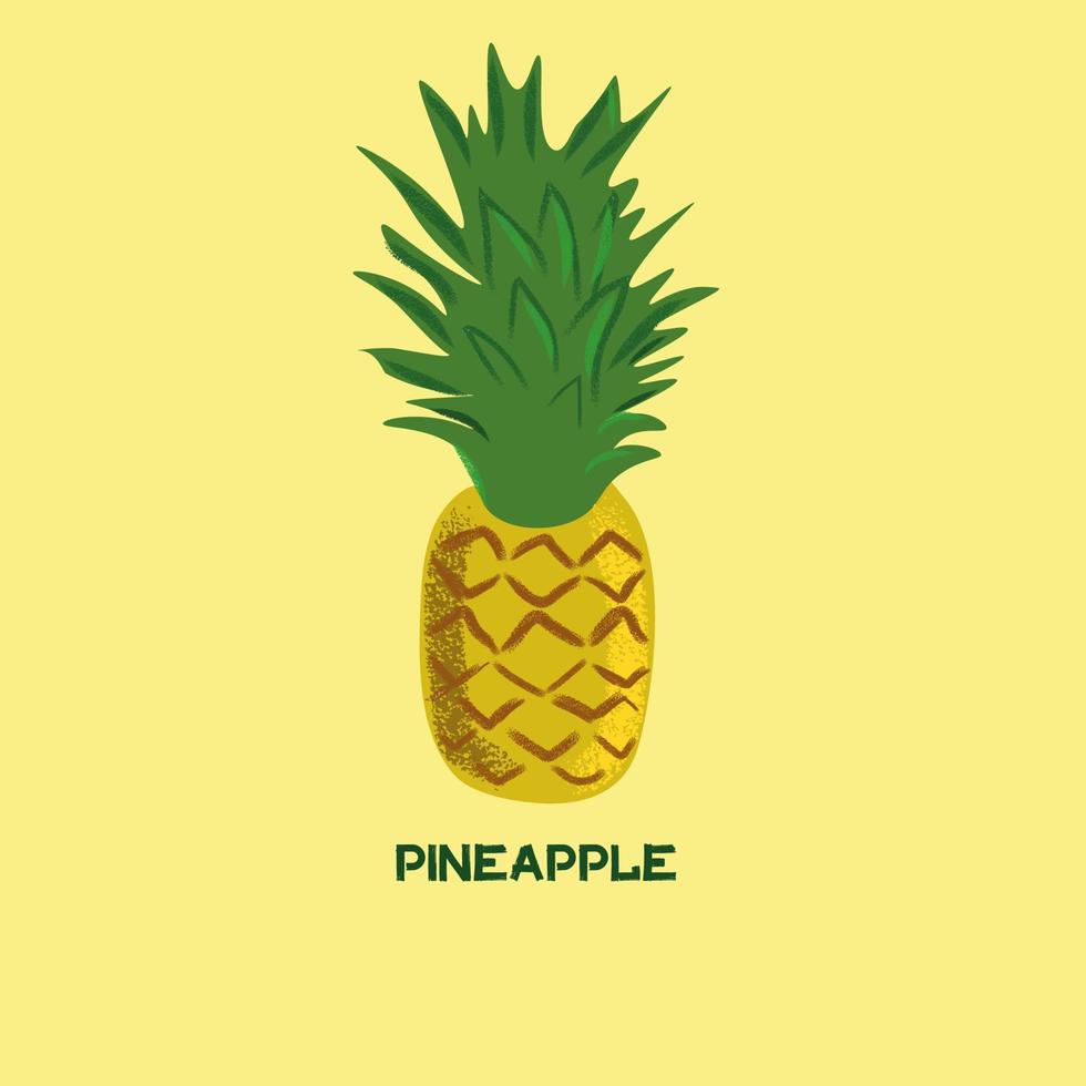 illustration vectorielle de fruits ananas. fruits d'été pour un mode de vie sain. vecteur