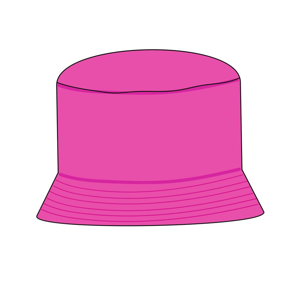 illustration vectorielle d'un chapeau panama rose stylisé. vecteur