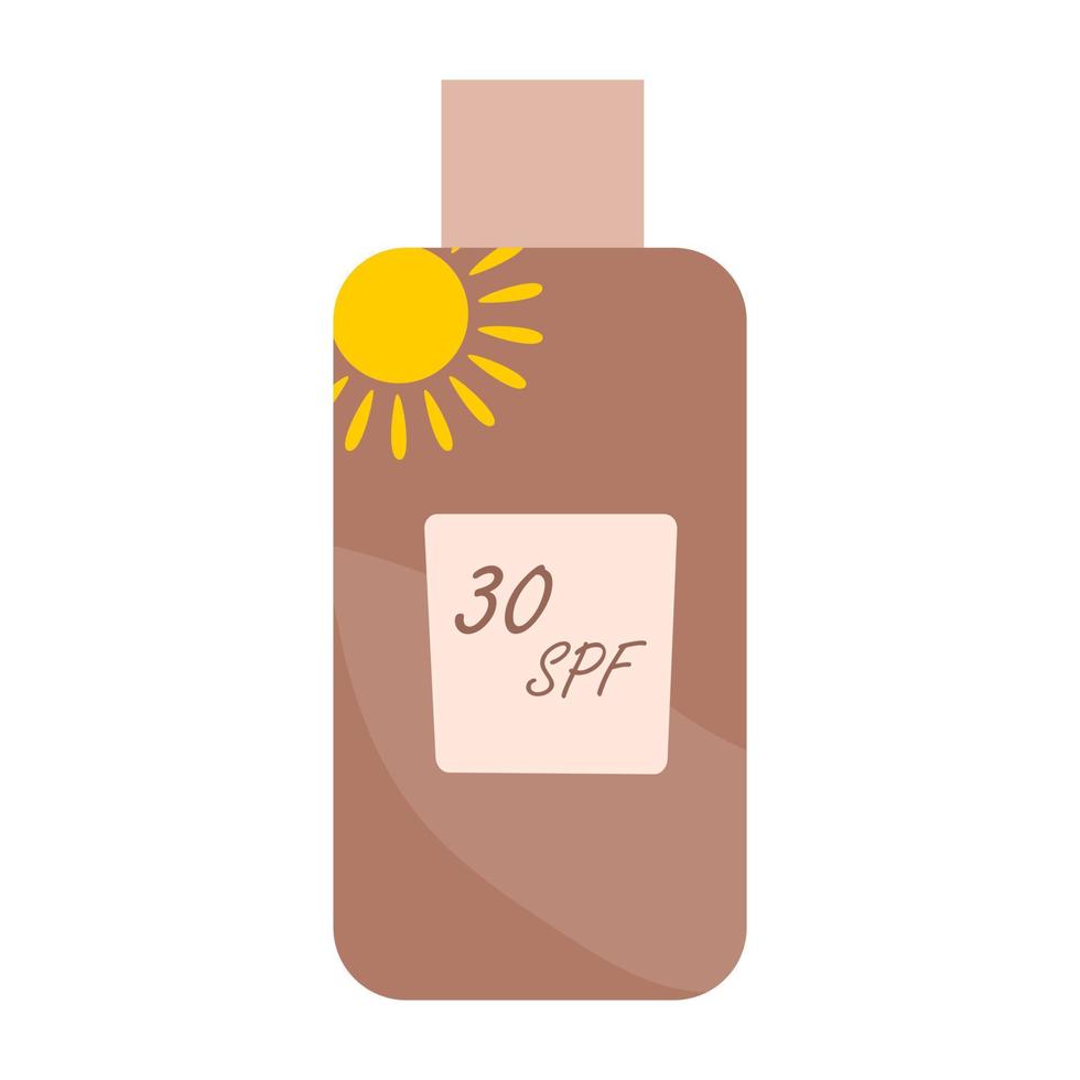 illustration vectorielle de baume solaire pour le corps avec 30 spf.sunscreen, protection solaire pour les vacances d'été vecteur