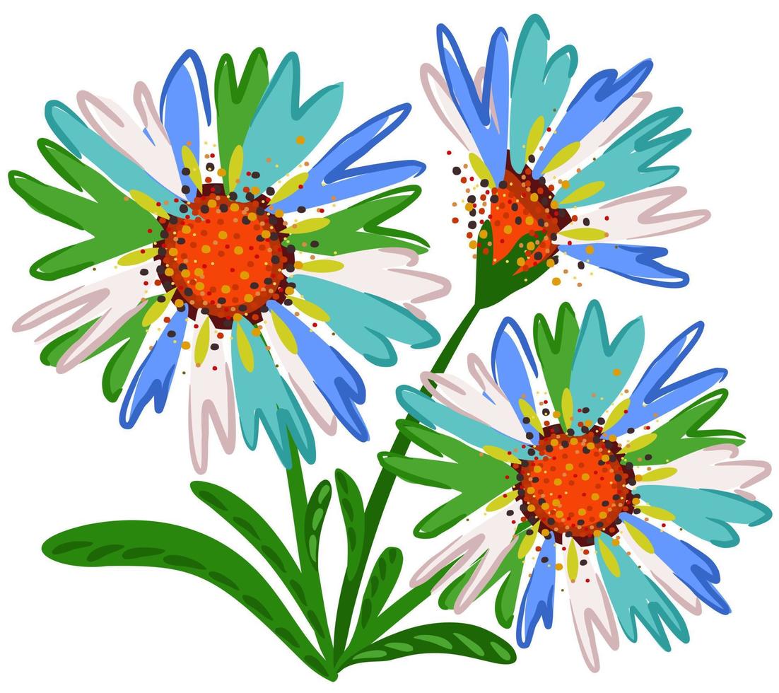 illustration vectorielle isolée du bouquet floral lumineux. vecteur