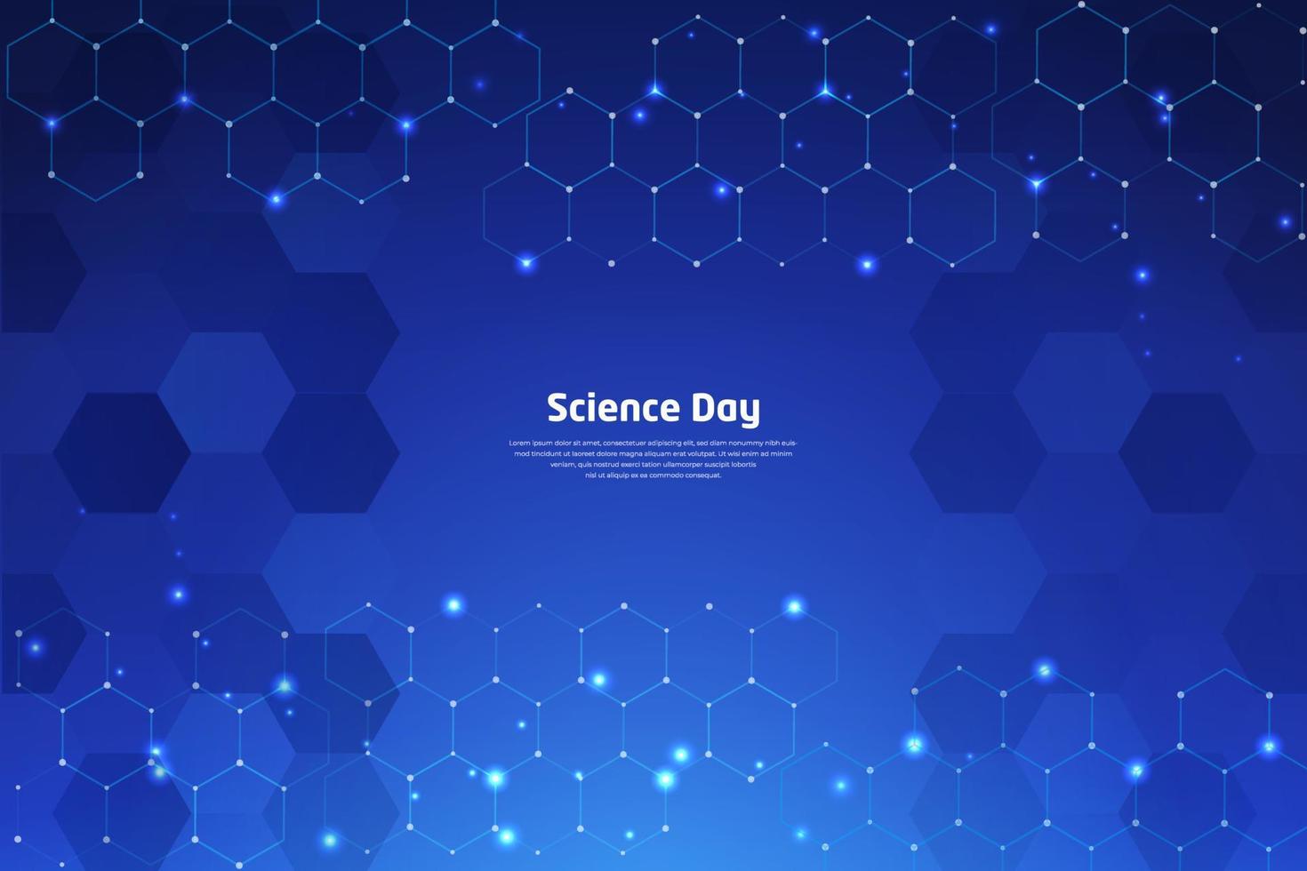 fond élégant de la journée nationale des sciences avec vecteur d'éléments géométriques, technologiques et innovants.