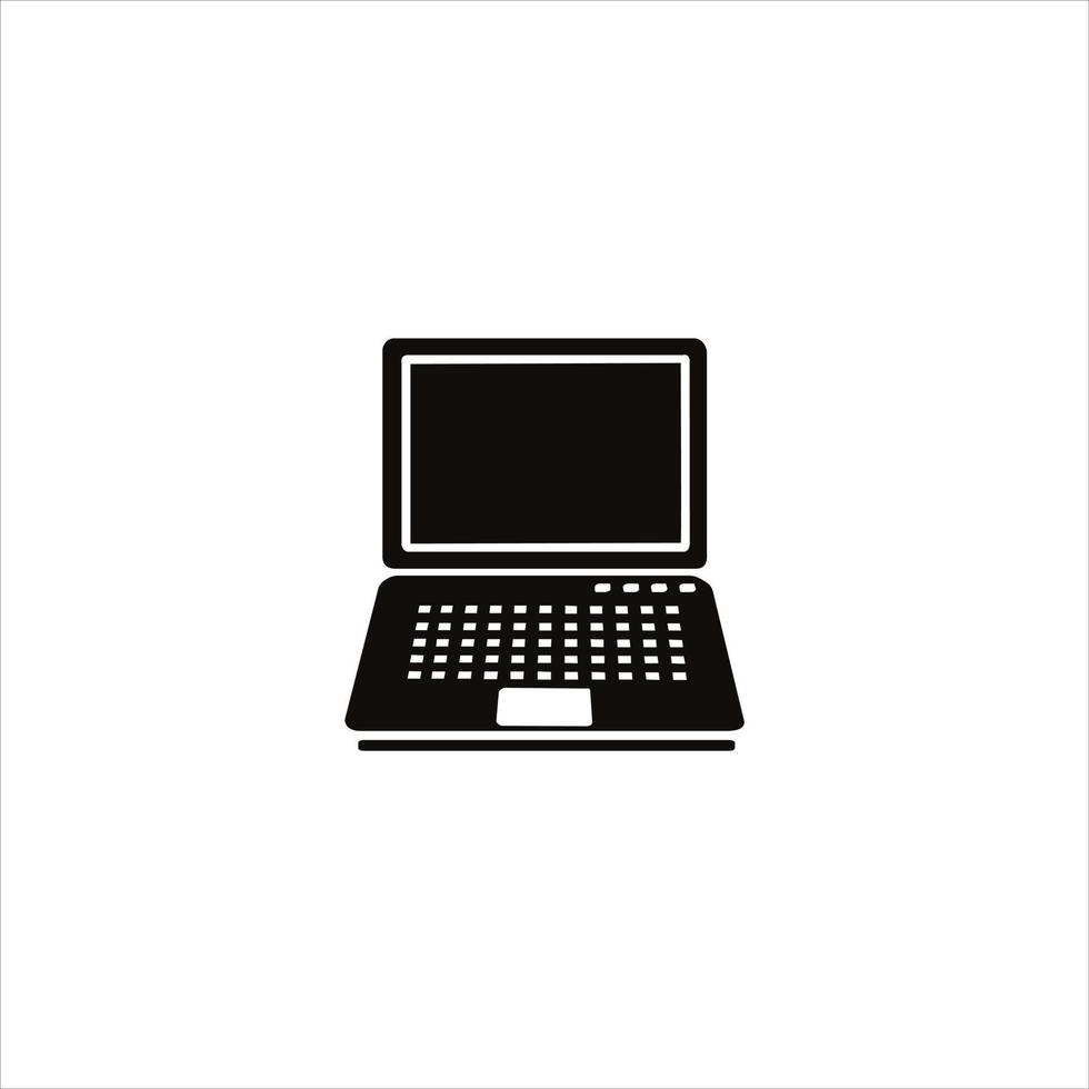 icône de logo noir pour ordinateur portable, fond blanc. vecteur