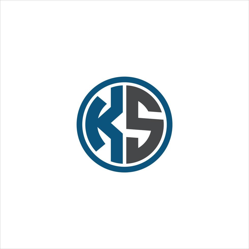 cercle ks logo lettre concept de design moderne. vecteur