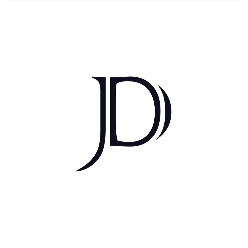 logo de conception lettre jd vecteur